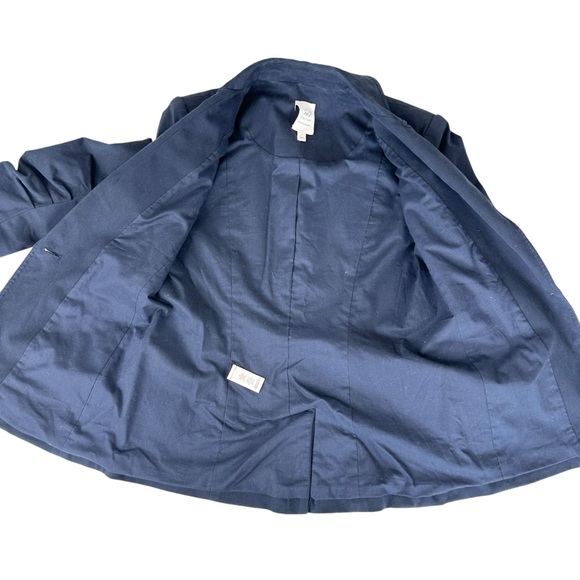 Cinque a Sept navy blue Khloe jacket ruched sleeve 5 a 7 stretch blazer 2 - Picture 9 of 14